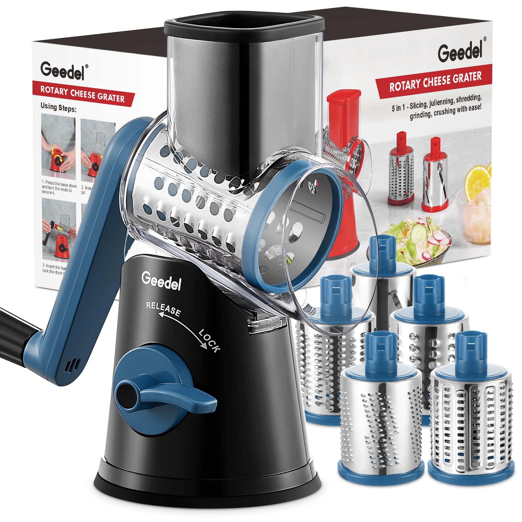 Amazon | Geedel ロータリーチーズおろし器 チーズシュレッダー